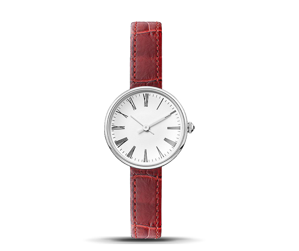 手表定制代工厂-迷你女士红色真皮石英手表产品
